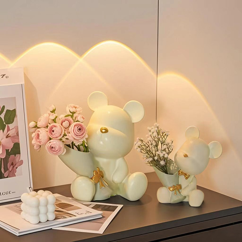 Cute Mini Little Bear Vase Cre - Florist Supply Vases recension och pris