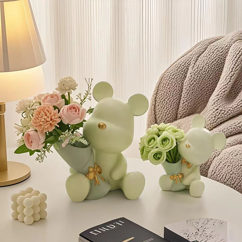 Cute Mini Little Bear Vase Cre - Florist Supply Vases recension och pris