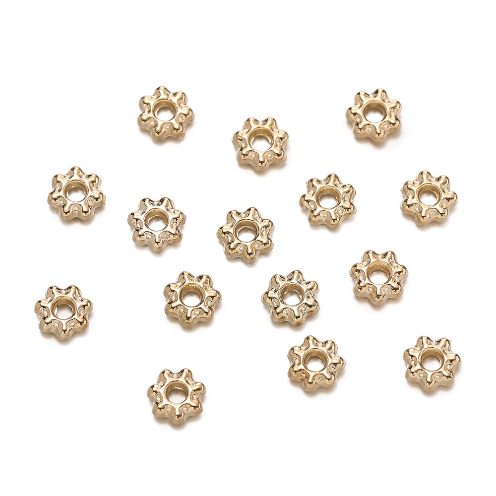 200Pcs 4/6mm Alloy Snowflake B - Supply Florist recension och pris