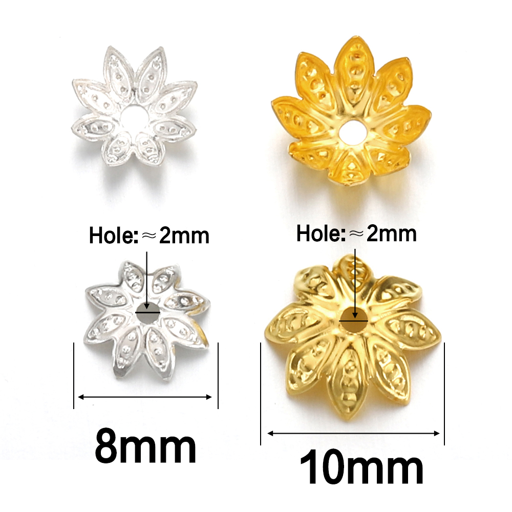 200pcs 8-10mm Gold Flower Bead - Supply Florist recension och pris