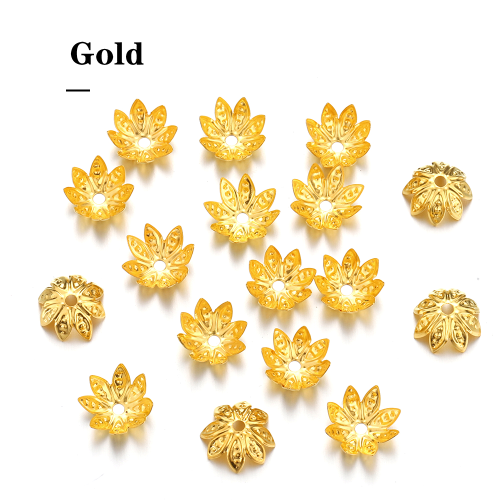 200pcs 8-10mm Gold Flower Bead - Supply Florist recension och pris